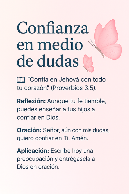 Confianza en medio de dudas — devocional para madres